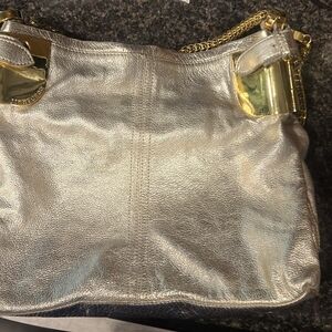 Jimmy Choo Designer Premium Metallic Gold Purse Bag
